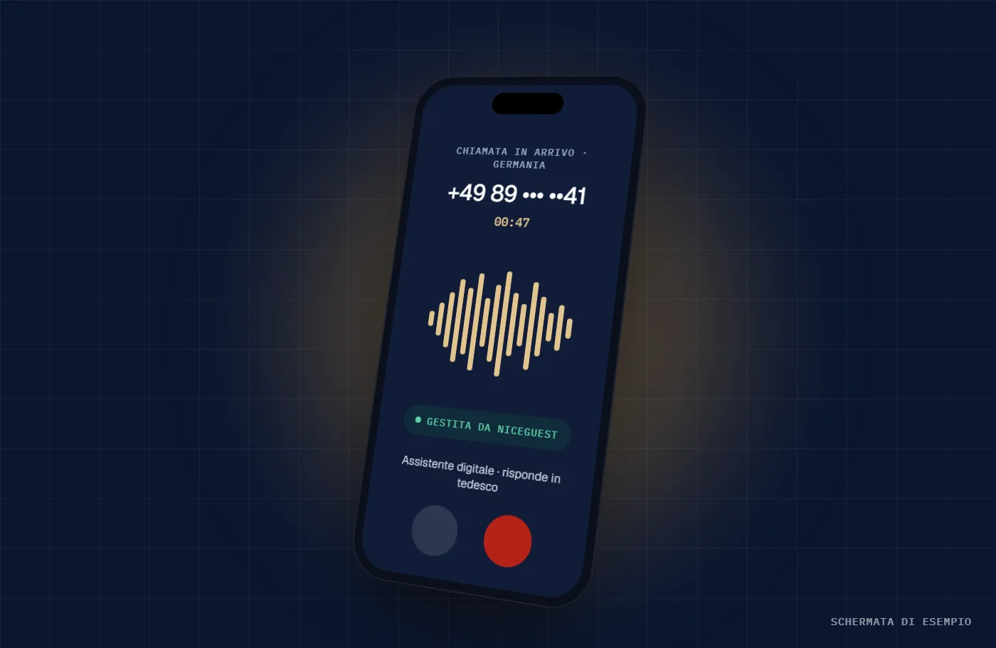 Telefono: schermata di esempio
